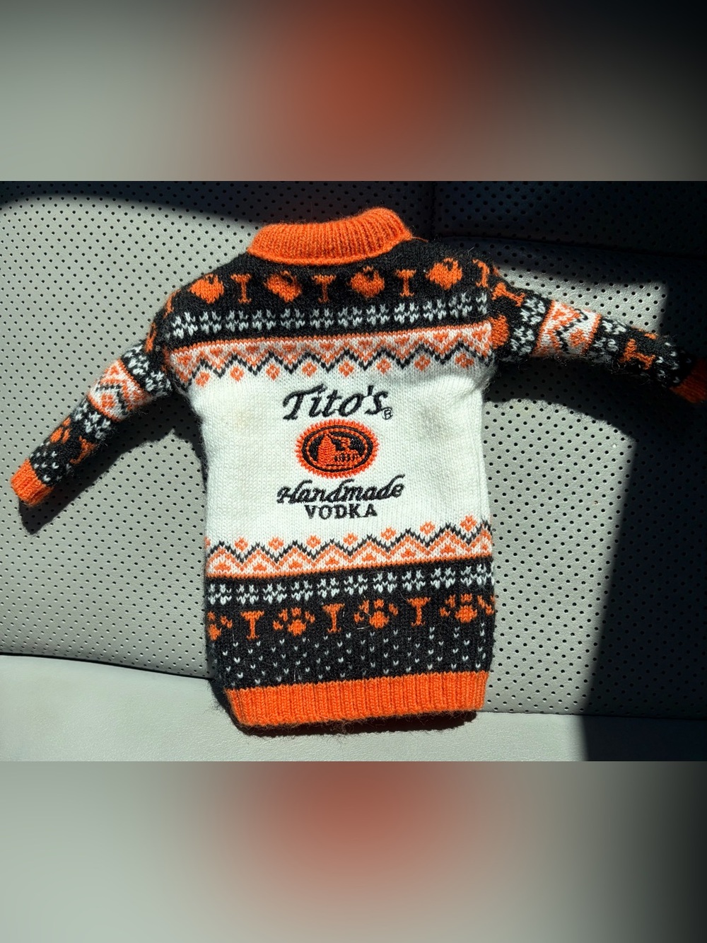Tito's Vodka "Vodka For Dog People" Holiday Bottle Sweater